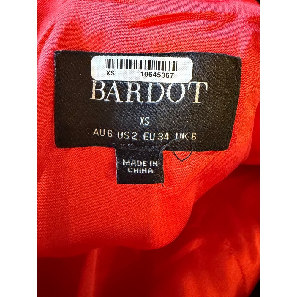 Bardot Vienna Midi Dress Women XS Flame Orange Cutout Bodycon Party Cocktail - Picture 11 of 12